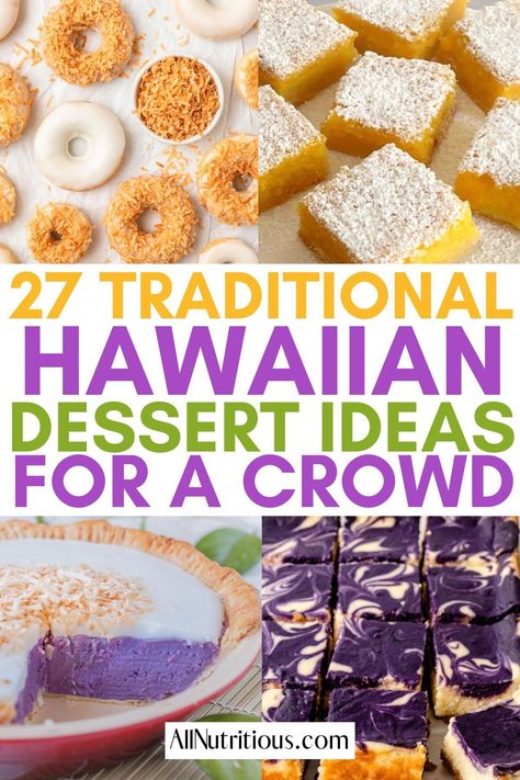 Want the best tropical party food ideas? Here are some Hawaiian dessert recipes that will be a huge hit! You won’t be lost for delicious desserts to serve at your next gathering. Coconut Party Ideas, Hawaiian Luau Dessert Ideas, Hawaiian Food Recipes Desserts, Island Themed Desserts, Hawaii Themed Desserts, Hawaiin Food Party, Desserts For A Luau Party, Island Dessert Recipes, Haupia Recipe Hawaiian Desserts