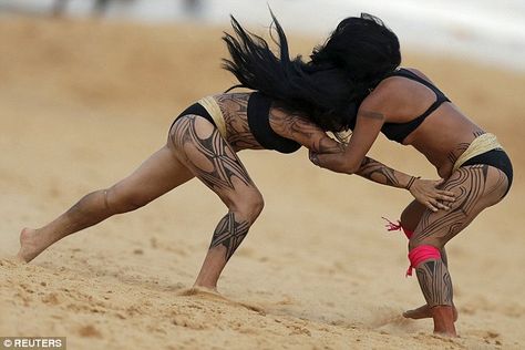 Organisers have billed the nine-day-long event as a sort of indigenous Olympics with traditional events Indigenous Games, Sitting Cross Legged, Indigenous Women, Pacific Islands, Indigenous People, Amazon Beauty Products, Women's Wrestling, Poses References, Grappling