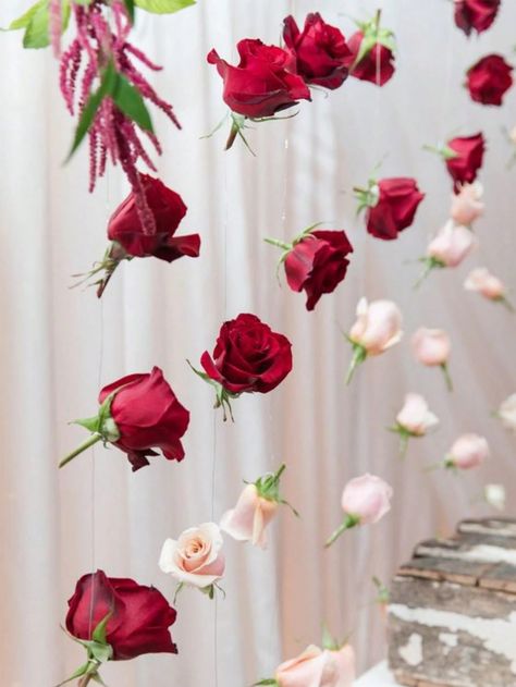 Wedding Decoration Hanging Red Rose, 10pcs Red Roses + 1 Roll 300cm Transparent Thread, For Diy Wedding Decoration, Baby Shower, Bridal Shower, Wedding Bouquet, Table Centerpiece And Ceiling Decoration | SHEIN USA Diy Ceiling, Garden Theme, Ceiling Decor, Diy Wedding Decorations, Bridal Shower Decorations, Wedding Decoration, Red Rose, Wedding Bouquet, Table Centerpieces