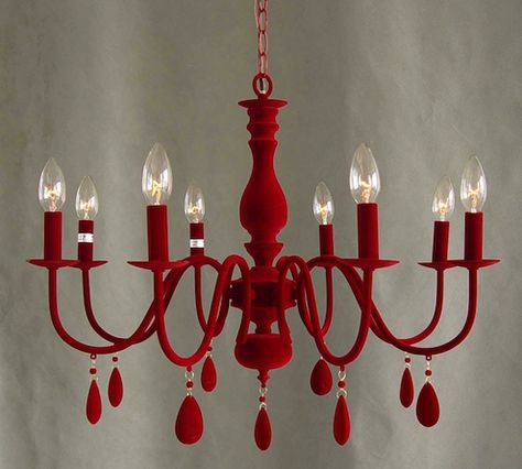 . Red Lamp Shade, Red Chandelier, Red Lamp, Asian Paints, Red Cottage, Simply Red, Romantic Colors, Red Decor, Red Rooms