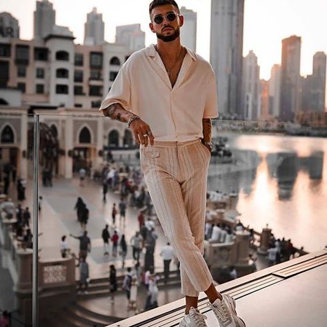 MEN ABOUT FASHION (@menaboutfashion) • Instagram photos and videos Dubai Safari Outfit, Dubai Men Outfit, Dubai Outfits Ideas, Dubai Outfit, Desert Outfit, Mens Fashion Summer Outfits, Safari Outfit, Dubai Outfits, Summer Outfits Men Streetwear