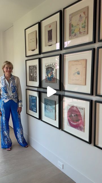 PreviewsInteriors on Instagram: "In love with the balance and order of this gallery wall. Consistent framing makes it cohesive while each album cover offers unique color and individual design. 🙌🏻 Sally’s outfit is from  @zara  purchased a few months ago 😉 because we know you will ask!" The Balance, Bday Ideas, Unique Colors, Album Covers, Reno, In Love, Gallery Wall, Zara, Bedroom