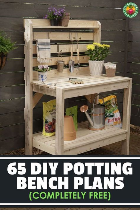 Planting Bench, Potting Benches Diy, Garden Work Bench, Benches Diy, Pallet Potting Bench, Garden Potting Bench, Potting Bench Ideas, Diy Potting Bench, Potting Bench Plans