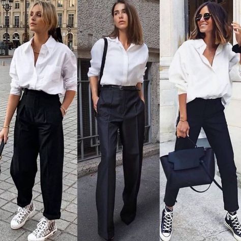 London_style_blog auf Instagram: „via @streetstyle_4_life“ Ms Casual, Simply Chic, Casual Work Outfits, 가을 패션, Classic Outfits, White Shirts, Office Outfits, Street Style Outfit, Mode Fashion