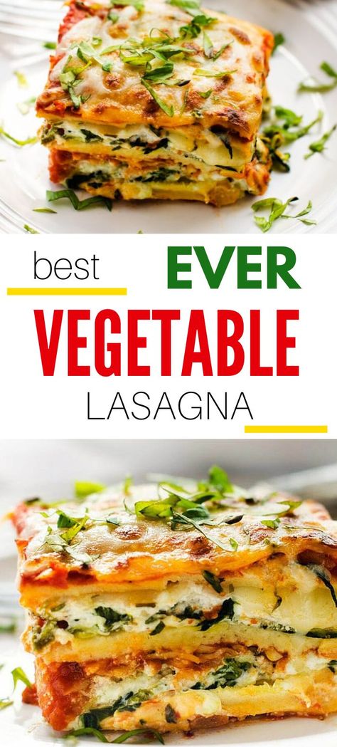 Best Vegetarian Lasagna, Casserole With Spinach, Easy Vegetable Lasagna, Vegetable Lasagna Recipe, Veggie Lasagne, Vegetarian Lasagna Recipe, Healthy Casserole, Vegetarian Casserole, Healthy Casserole Recipes