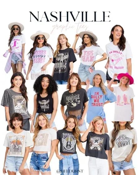 Nashville graphic tees for your next trip to Music City! Nashville tee, Nashville tshirts and more Nashville Tshirt Outfit, Nashville Shirts Ideas, Nashville Tshirt Ideas, Nashville Gulch, Diy T Shirt Printing, Nashville Graphic, Group Fashion, Music City Nashville, Nashville Outfits