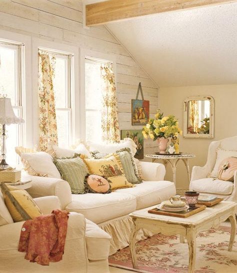 Cottage Sofa, Shabby Chic Decorating, Cottage Room, Cottage Shabby Chic, Shabby Chic Living, Shabby Chic Living Room, Cottage Style Decor, Shabby Chic Dresser, Cottage Living Rooms