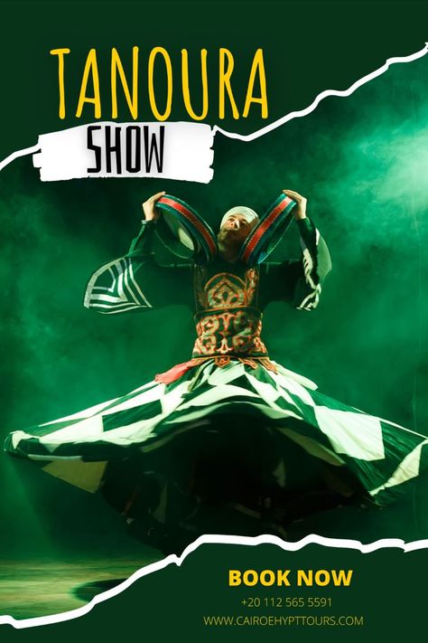 The Tanoura Show, a very interesting evening of traditional Egyptian dance, music, and song, will be an exhilarating experience for everyone in attendance. The festival is very well-attended, attracting not only visitors but also residents. Tanoura Dance, Egyptian Dance, Dance Poster, Very Interesting, The Festival, Cairo, Dance Music, For Everyone, Dancing