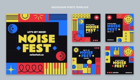 Music Festival Poster, Social Media Design Inspiration, Instagram Music, Festival Design, Festival Posters, Instagram Design, Retro 70s, Booth Design, Instagram Post Template