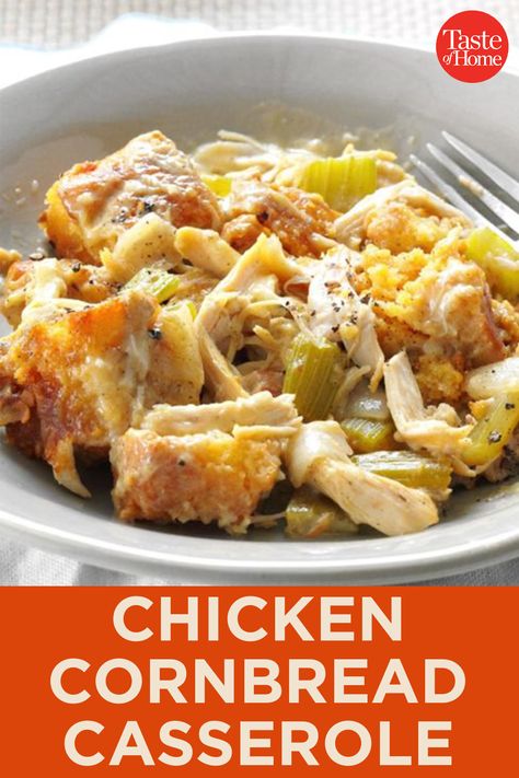 Chicken And Jiffy Cornbread Casserole, Cornbread Casseroles, Chicken Cornbread Casserole, Cornbread Chicken Casserole, Casseroles Chicken, Casserole Crockpot, Casseroles Recipes, Chicken Potpie, Chicken Cornbread