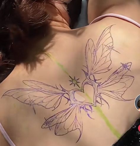 Fairy Wing Tattoos, Kpop Tattoo, Backpiece Tattoo, Pola Tato, 4 Tattoo, Cute Little Tattoos, Dainty Tattoos, Wings Tattoo, Dream Tattoos