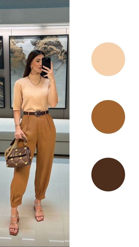 Monochromatic Outfit Casual, Nude T Shirts, Look Casual Chic, Hijab Style Tutorial, Colour Combinations Fashion, Color Combos Outfit, Color Blocking Outfits, Color Combinations For Clothes, Effortlessly Chic Outfits