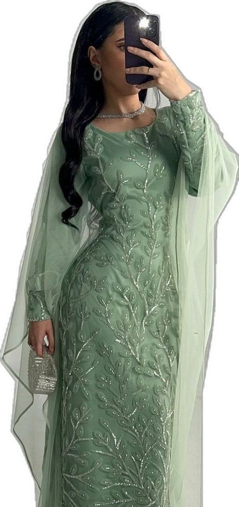 Green Long Sleeve Gown For Festive Occasions, Anarkali Green Long Sleeve Gown, Green Anarkali Gown With Long Sleeves, Anarkali Long Sleeve Green Gown, Anarkali Gown With Long Sleeves In Green, Green Floral Embroidery Maxi Length Set, Festive Long Gown For Banquet, Green Embroidered Gown For Party, Formal Green Gown With Resham Embroidery