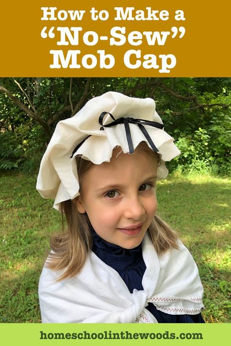 How to make a “no-sew” Mob Cap
Photo: Little Girl wearing a Colonial Mob Cap
homeschoolinthewoods.com Colonial Day Costume Diy, Diy Pioneer Bonnet, Diy Pioneer Costume, Diy Colonial Costume Women, Diy Colonial Wig, Betsy Ross Costume Diy, Diy Victorian Costume, Diy Colonial Costume, Victorian Child Costume