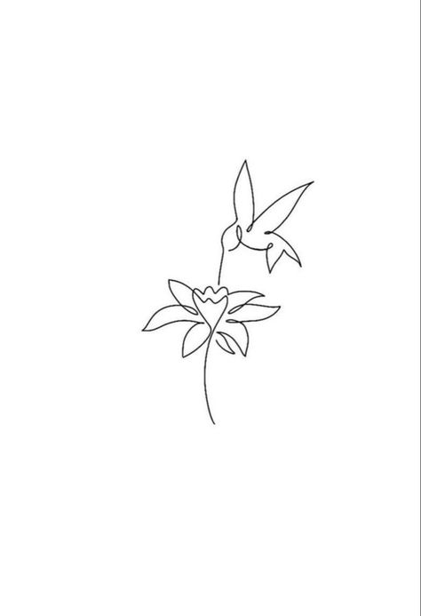 Simple Hummingbird And Flower Tattoo, Humming Bird Tattoo With Flowers Small, Simple Hummingbird Outline, Humming Bird Minimalist Tattoo, Hummingbird Daffodil Tattoo, Humming Bird Tattoo Small Outline, Hummingbird Tattoo Dainty, Simple Hummingbird Tattoos, Minimalist Tattoo Hummingbird