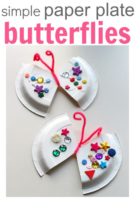 Simple Paper Plate Butterflies (pinned by Super Simple Songs) #educational #resources for #children Paper Plate Butterfly, Decoration Creche, Simple Songs, Insect Crafts, Butterfly Craft, Daycare Crafts, Paper Plate Crafts, Plate Crafts, Crafts Kids