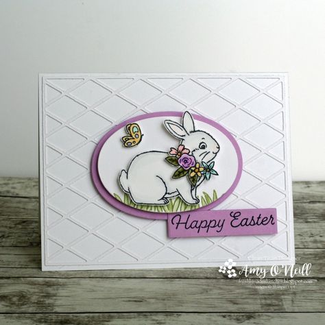 Stampin Up Easter Bunny, Basic Sketch, Stampin Up Easter Cards, Easter Bunny Cards, Bunny Cards, Stampin Up Easter, Easter Week, Easter Cards Handmade, Happy Easter Card