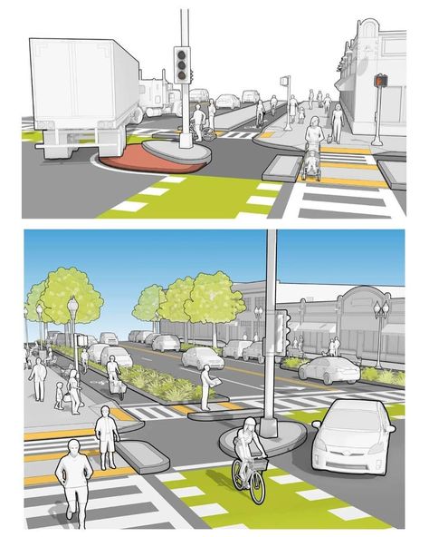 Streetscape Design, Architect Student, Urban Design Diagram, Urban Design Graphics, Campus Design, Urban Design Plan, City Sketch, City Layout, Urban Road