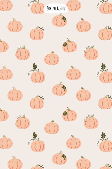 Pumpkins pattern design #pumpkin #pattern #patterndesign #fall #autumn #halloween Autumn Surface Pattern, Autumn Seamless Pattern, Classroom Screen, Pastel Pumpkins, Pumpkin Wallpaper, Halloween Classroom, Pumpkin Roll, Autumn Illustration, Autumn Pattern