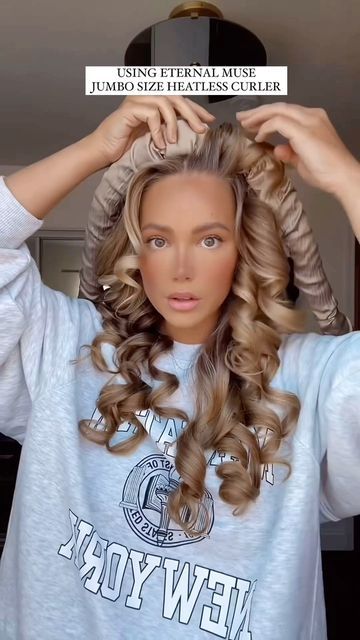 ETERNAL MUSE on Instagram: "Now here’s a prime example why JUMBO size heatless curler is slowly becoming our most popular size! The bounciest curls with zero heat involved. BEAUTIFUL! 😍 shout out to @lovelexiemarie for this amazing video! ✨" Heatless Curler, Heatless Curlers, Heatless Curls, Amazing Video, Colour Ideas, Bouncy Curls, Hair Curlers, Hair Tips, Hair Colour