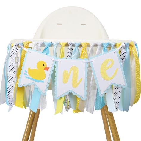 PRICES MAY VARY. PERFECT ADDITION TO BOY’S 1ST BIRTHDAY - Add a splash of fun to your little boy's first birthday celebration with our Rubber Ducky 1st Birthday High Chair Banner! Designed to complement your summer-themed party decor, this adorable banner is sure to make your little one's special day even more memorable. QUACK-TASTIC DESIGN -Celebrate your little one's milestone with our charming Rubber Ducky 1st Birthday High Chair Banner featuring adorable Rubber Duck illustrations. Add a spla Tulle Garland, Rubber Ducky Birthday, Rubber Duck Birthday, Duck Photo, Duck Birthday, Birthday Highchair, Birthday Garland, 1st Birthday Banners, 1st Birthday Decorations