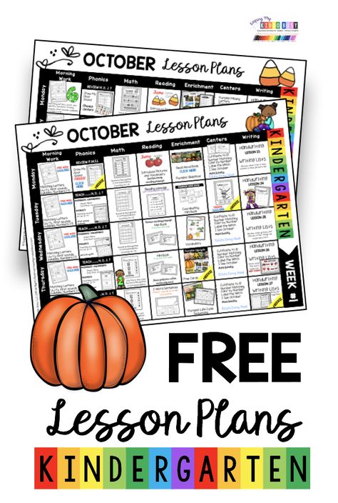 FREE Kindergarten Lesson Plans for October - Daily and Weekly standards based lessons and activities - common core aligned - Texas TEKS aligned curriculum - Kindergarten Homeschool Curriculum - FREEBIES and Worksheets for fall reading math writing centers and MORE #kindergarten #kindergartenlessonplans #kindergartenreading #kindergartenmath Homeschool Kindergarten Lesson Plan, Kindergarten Homeschool Curriculum Free, Kindergarten Weekly Themes, Kindergarten Homeschool Themes, October Lesson Plans For Kindergarten, October Kindergarten Themes, October Themes For Kindergarten, Kindergarten Weekly Lesson Plans, Fall Lesson Plans For Kindergarten