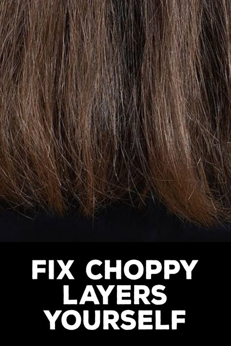 How to Fix Choppy Layers Yourself Fix Choppy Layers, Uneven Layers Haircuts, How To Blend Layers In Hair, How To Fix Layered Hair Tutorials, How To Get Rid Of Layers In Hair, How To Fix A Bad Layered Haircut, How To Fix Bad Layers In Hair, How To Fix Layered Hair, How To Fix Choppy Layers