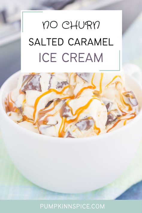 Churn Ice Cream, Salted Caramel Ice Cream, No Churn Ice Cream, Salted Caramel Chocolate, Caramel Chocolate, Chocolate Chunk, Ice Cream Maker, Bake Sale, Caramel Sauce