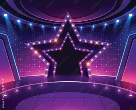 Star podium with lighting. Music stage game background. Show performance Stock Vector | Adobe Stock Game Show Background, Show Background, Stage Backdrops, Music Stage, Game Background, Light Music, Fairy Land, Wallpaper 4k, Game Show