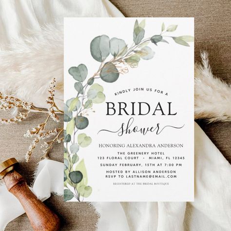 Bridal Shower Greenery, Modern Bridal Shower Invitations, Bridal Shower Champagne, Boho Bridal Shower Invitations, Boho Invitations, Modern Bridal Shower, Invitation Flyer, Elegant Bridal Shower, Boho Bridal Shower