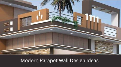 Fence Wall Design Concrete, Modern Parapet Wall Design, Boundary Wall Design Ideas, Parapet Wall Design, Balcony Walkway, Boundary Wall Design, Fence Wall Design, Compound Wall Design, Front Wall Design