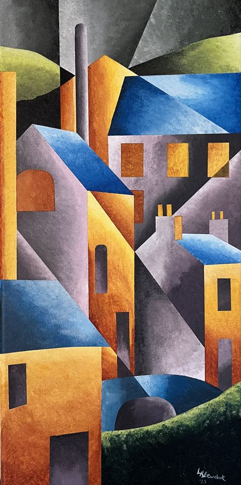 Cubist Landscape Painting, Cubist Art Ideas, Cubism Art Ideas Inspiration, Kubisme Art, Cubism Art Ideas Easy, Cubism Architecture, Cubist Landscape, Cubist Architecture, Cubist Artists