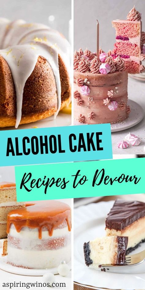 Alcohol Cake Recipes to Devour | Boozy Cake Recipes | Alcohol Cupcake Recipes | Alcohol Infused Desserts | Boozy Desserts To Serve #AlcoholCakeRecipes #BoozyCakeRecipes #AlcoholCupcakeRecipes #BoozyDesserts #Recipes Alcohol Infused Ice Cream Recipes, Liquor Infused Cakes, Alcohol Infused Cakes Recipes, Alcohol Infused Cheesecake, Vodka Cake Recipes, Alcoholic Cakes Recipes, Boozy Birthday Cake, Alcohol Cake Recipes, Liquor Infused Desserts