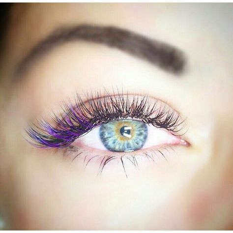 Lash Extensions With Purple, Lilac Street Lashes, Purple Eyelash Extensions, Purple Lash Extensions, Purple Eyelashes, Summer Lashes, Purple Lashes, Lash Ideas, Purple Tips