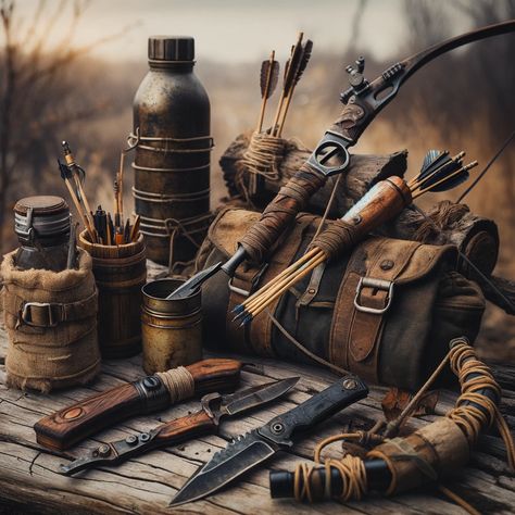 Prepper Ideas Survival Gear, Survivor Aesthetic, Winter Bushcraft, Wilderness Survival Tools, Zombie Apocalypse Kit, Apocalypse Survival Gear, Bushcraft Kit, Camping Gear Survival, Camping Inspiration