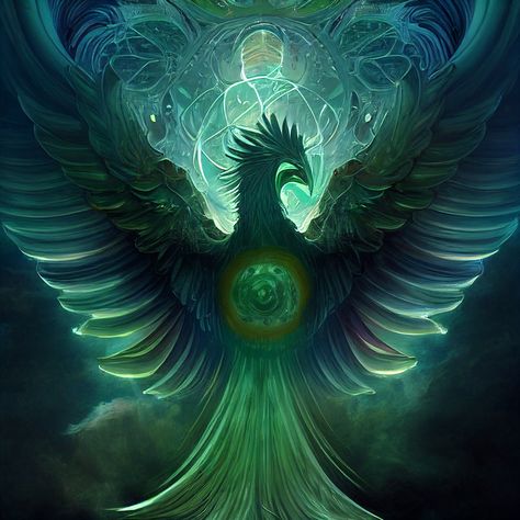 Green Phoenix Bird, Phoenix Artwork, Phoenix Images, Angel Oak, Wings Wallpaper, Dragon Dreaming, Joker Pics, Devian Art, Alchemy Symbols