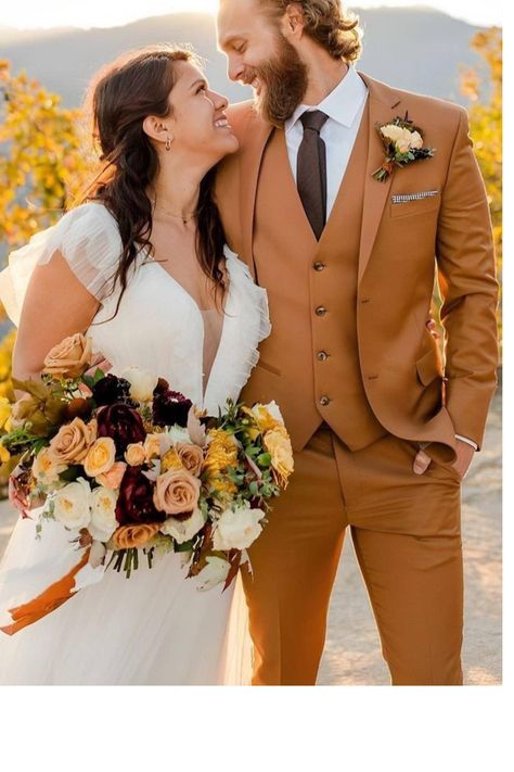 Rust groomsmen attire