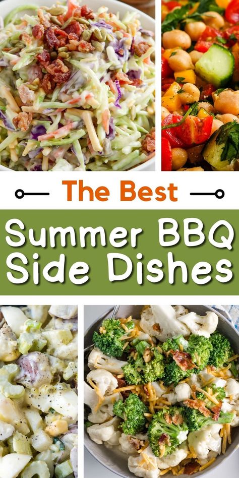 The Best Summer BBQ Side Dishes Cheap Cookout Side Dishes, Summer Grilling Sides, Summer Side Recipes, July 4 Side Dishes, Summer Dinner Sides, Best Cookout Side Dishes, Summer Veggie Sides, Sides For Cookout, Bbq Salads Side Dishes