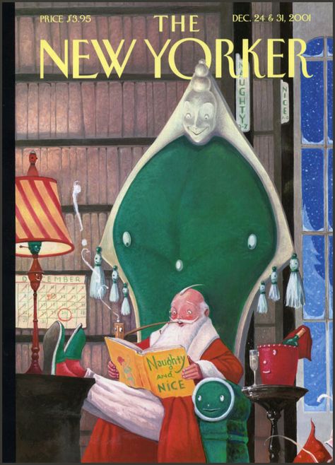 Christmas Magazine Cover, Facebook Christmas Cover Photos, Christmas Cover Photo, William Joyce, Santa Klaus, The New Yorker Magazine, New Yorker Magazine, New Yorker Covers, Christmas Cover