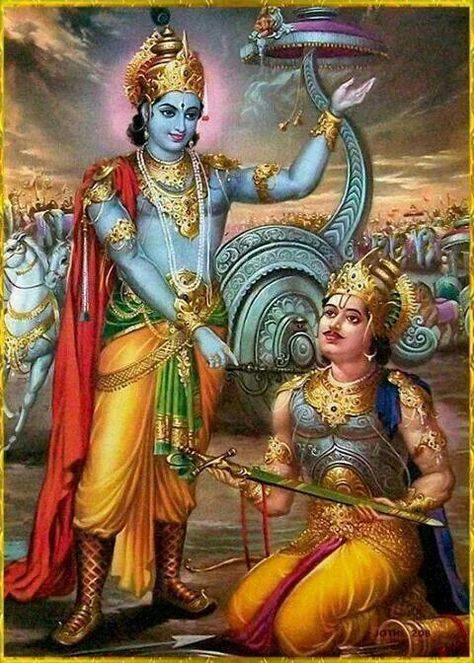 Lord Krishna and Arjuna. Bhagwat Gita written here Krishna Arjuna Bhagavad Gita, Arjuna Mahabharata, Krishna And Arjuna, Krishna Arjuna, Lord Rama, Vedic Art, Lord Krishna Wallpapers, Shri Krishna, Krishna Radha Painting