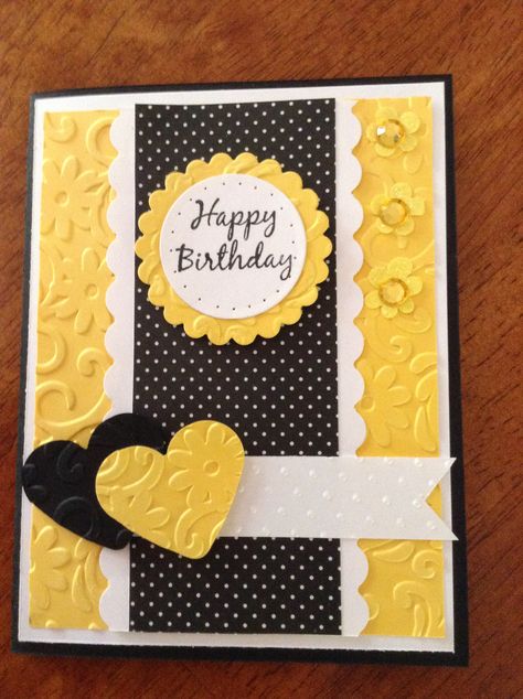 Birthday card Home Made Cards Ideas, Birthday Cards Diy Handmade, Female Birthday Cards, Handmade Birthday Card Ideas, Designer Paper Cards, Happy Birthday Cards Handmade, Happy Birthday Cards Diy, Stampin Up Birthday Cards, Easter Cards Handmade