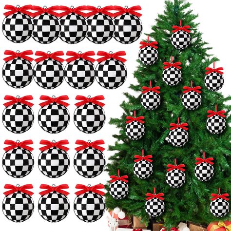 PRICES MAY VARY. Sufficient Quantity: you will receive 36 pieces of Christmas ball ornaments and equipped with red bows, rich quantity to meet your use on daily life; And these balls are suitable for decorations, adding a festive atmosphere Classic Christmas Pattern Design: these black and white Christmas tree ornaments are designed into a black and white plaid pattern, look exquisite and beautiful, they can decorate your Christmas tree well Trustworthy Material: these checkered Christmas decora Black And White Buffalo Check Christmas Tree Ornaments, Black And White Buffalo Checked Christmas Tree, White Christmas Tree Wuth Black Ornaments, Buffalo Plaid Christmas Tree Zazzle, Black And Whitechristmas Tree, Black White Stripe Christmas Tree, Blackand White Christmas Tree, Christmas Trees With Black And White Buffalo Plaid, Christmas Tree With Bauble Patterns Free Printable