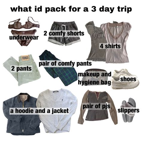 Packing List For Three Days, Pack List For Weekend Trip, What To Pack For Three Day Trip, One Day School Trip Packing List, What To Pack For 3 Days Trip, What To Pack For 2 Day Trip, 4 Day Travel Outfits, Packing List 4 Day Trip, 3 Day Packing List Fall