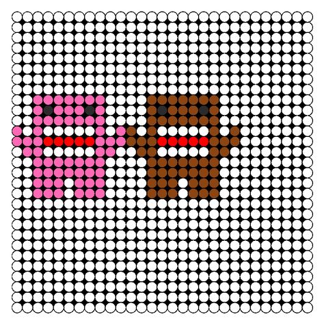 Domo bead pattern Domo Kun Perler Beads, Domo Pixel Art, Domo Kandi Pattern, Domo Perler Beads, Domo Kandi, Pearled Bead, Perler Bead Creations, Minecraft Patterns, Hello Kitty Toaster