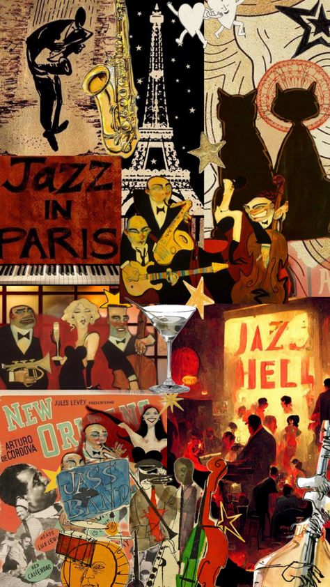 Jazz Aesthetic Wallpaper, Aesthetic Clutter, Clutter Aesthetic, Wallpaper Iphone Girl, Jazz Wallpaper, Iph Wallpaper, Boho Wallpaper Iphone, Jazz Music Art, Jazz Aesthetic