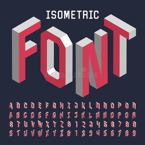 Isometric Alphabet, 3d Isometric, Font Letters, Vector Typography, Alphabet Font, Alfabet Letters, Typography Alphabet, Isometric Art, Isometric Design