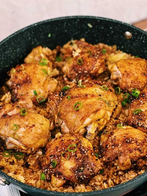 Chicken and Rice (One-Pot Dinner) - Tiffy Cooks Tiffy Cooks, Healthy Asian Recipes, Easy Chicken And Rice, Authentic Asian Recipes, Rice Recipes For Dinner, One Pot Dinners, Easy Asian Recipes, One Pot Chicken, One Pot Dinner