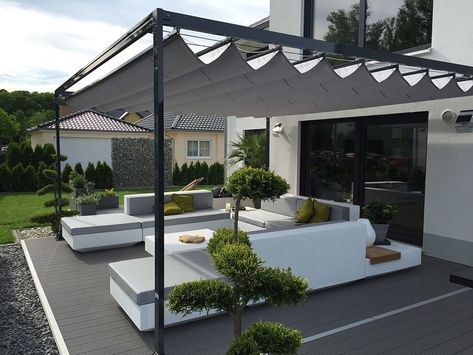 Ombra Pergola, Design Per Patio, Pergola Diy, Pergola Swing, Pergola Garden, Pergola Attached To House, Pergola Design, Wooden Pergola, Backyard Pergola