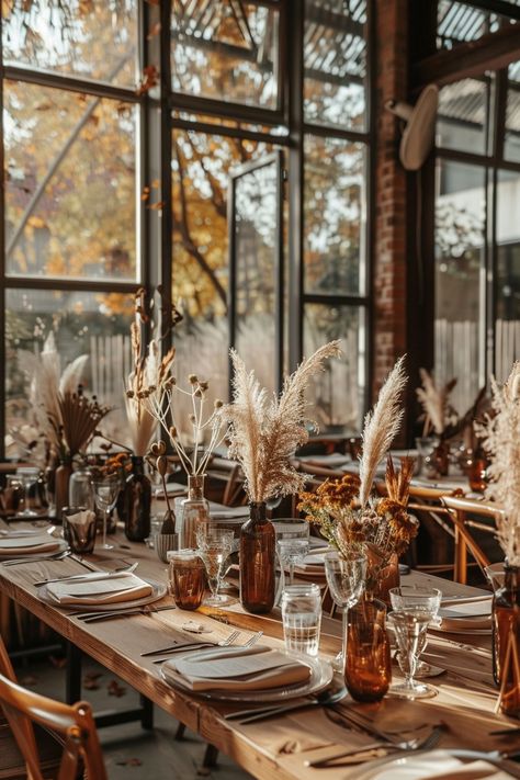 SERENA Cinnamon Theme Wedding, Fall Color Table Setting, Autumn Boho Wedding Decorations, Boho Wedding Candles Table Settings, Rustic Wedding Terracotta, Indian Wedding Chaat Counter, Terra Cotta Tablescape, Neutral October Wedding, 70s Fall Wedding