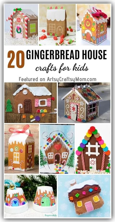 House Crafts For Kids, Easy Gingerbread House, Gingerbread House Craft, Cardboard Gingerbread House, Crafts With Paper, Gingerbread Man Crafts, Ginger Bread House Diy, Make A Gingerbread House, Gingerbread Diy